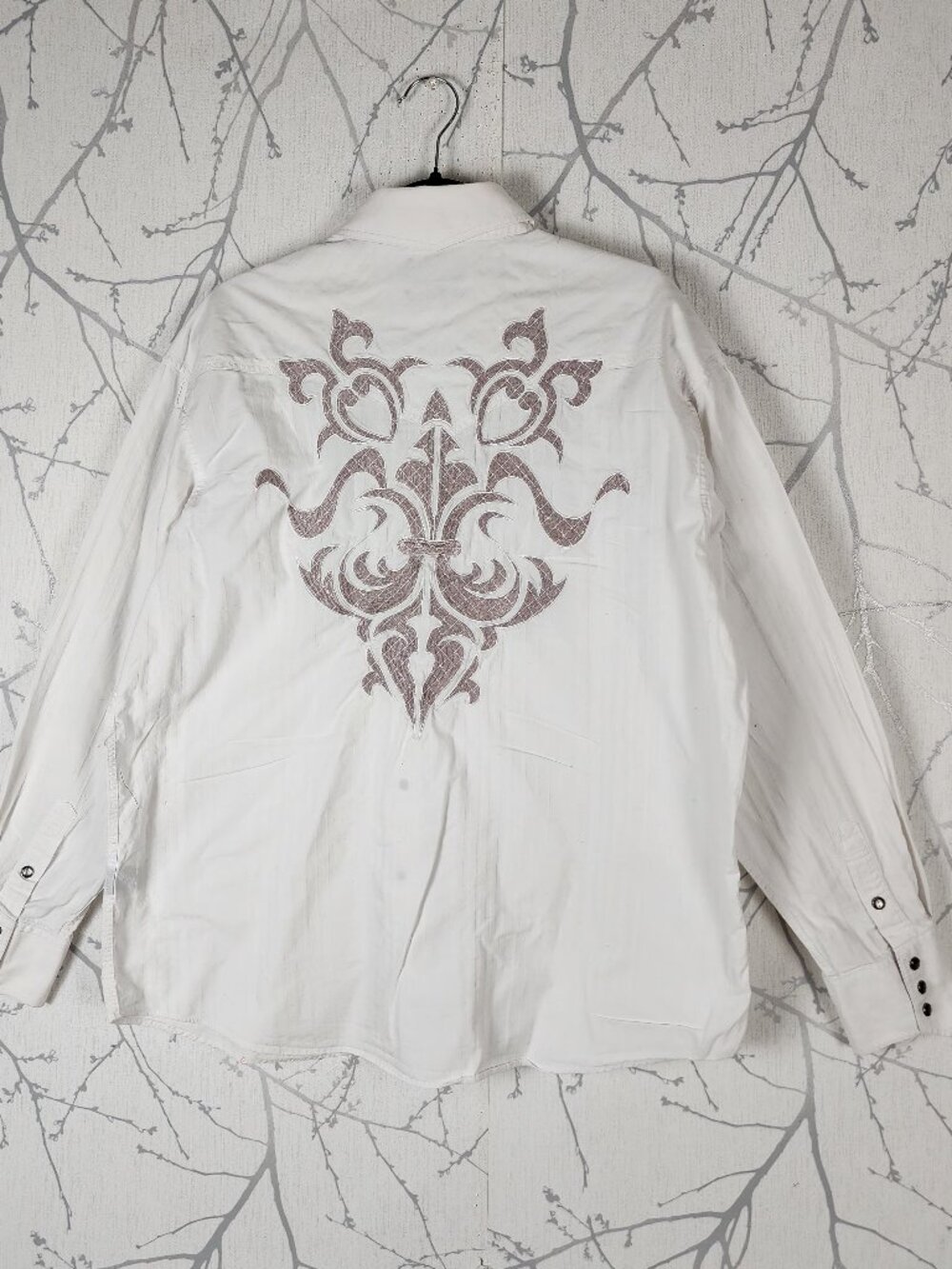 Panhandle Slim White Artsy Embroidered Pearl Snap Western Shirt